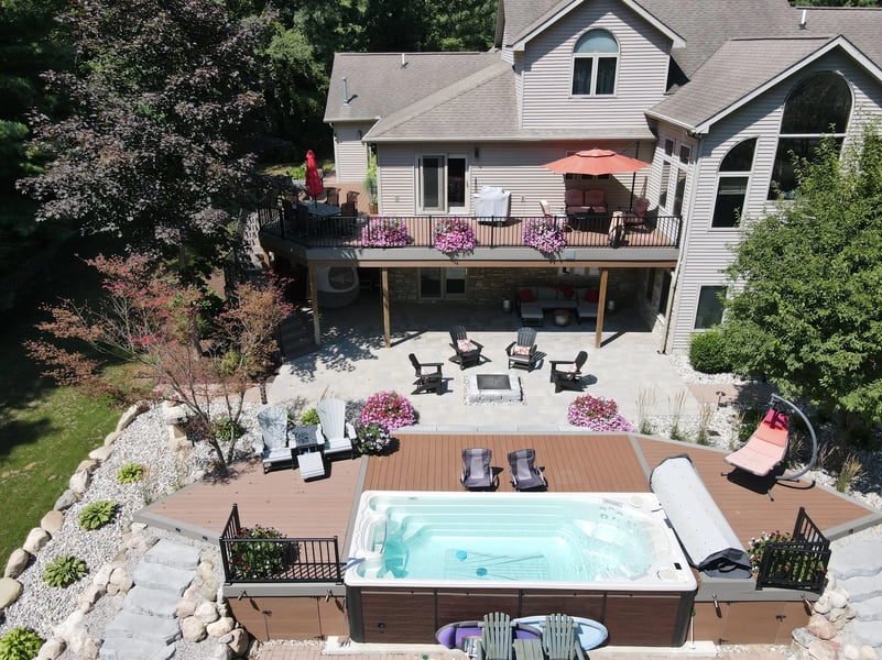 Hydropool-swim-spa-garden